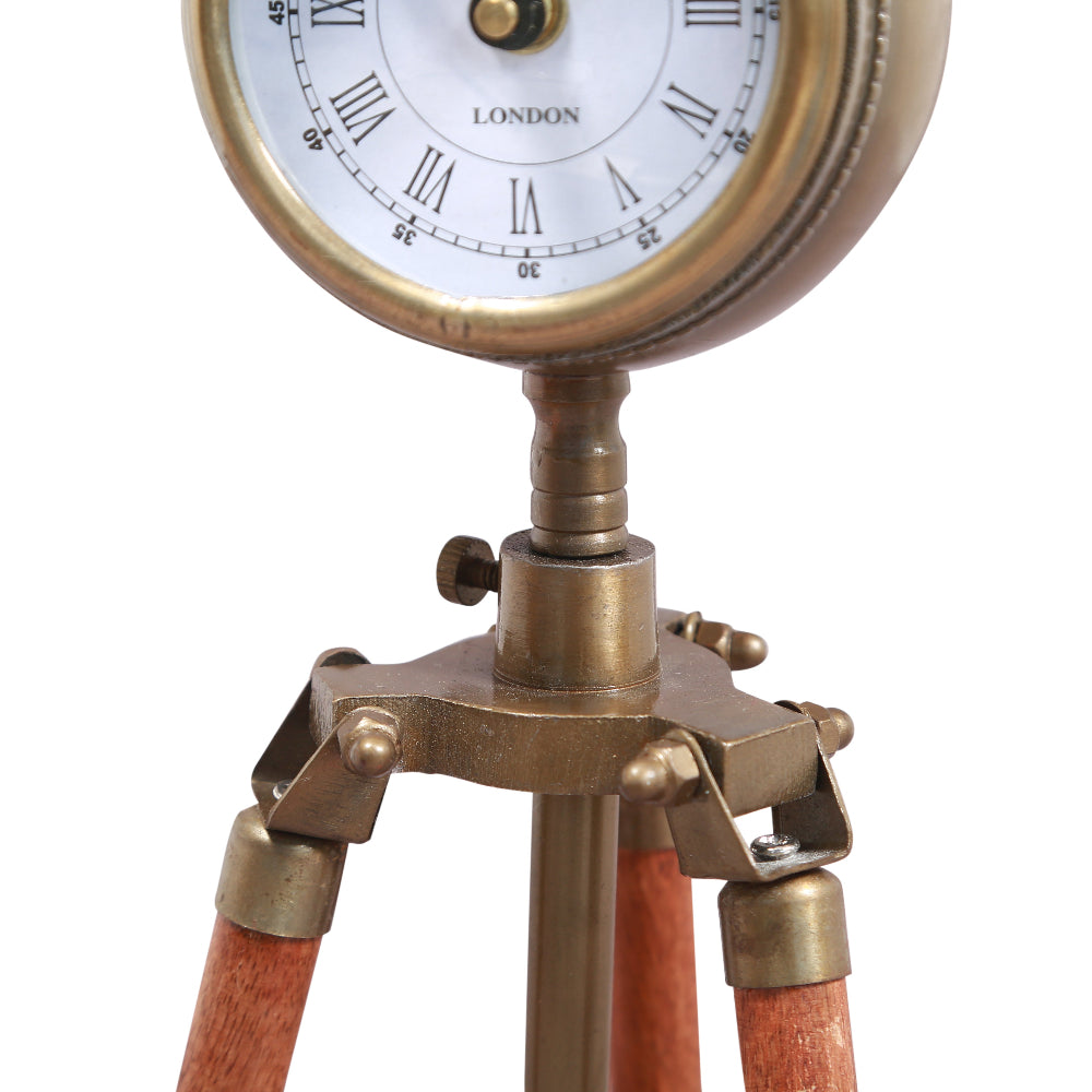 Antique Brass Tripod clock 16.8 inches