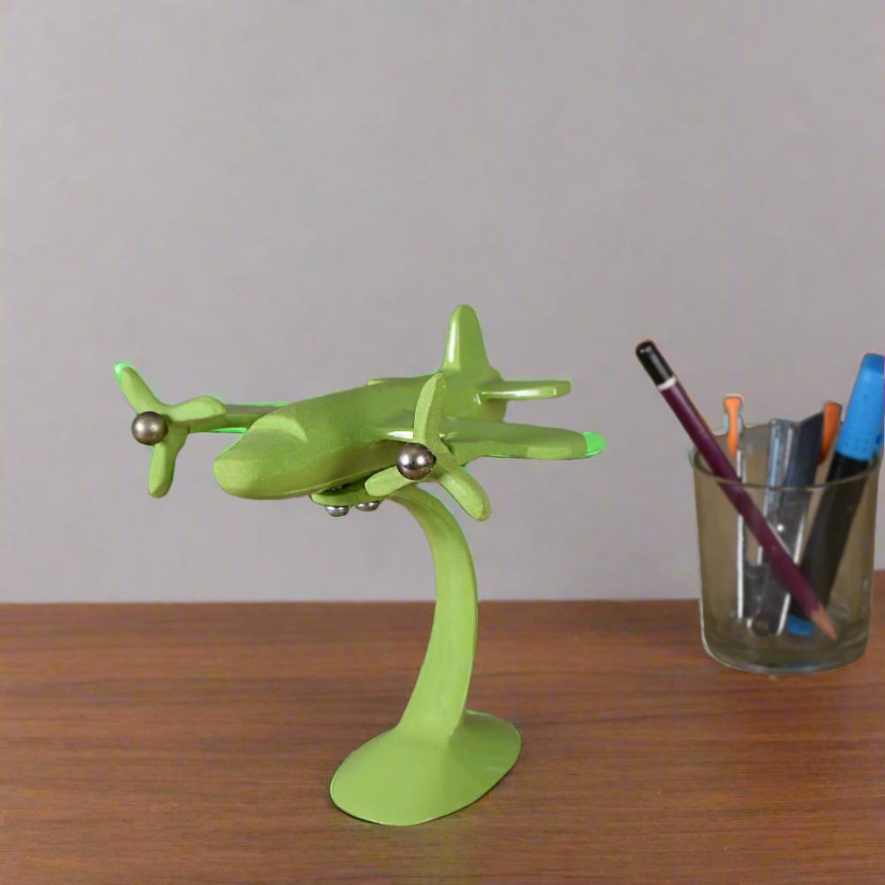 Aeroplane Sculpture 7 inches tall Green