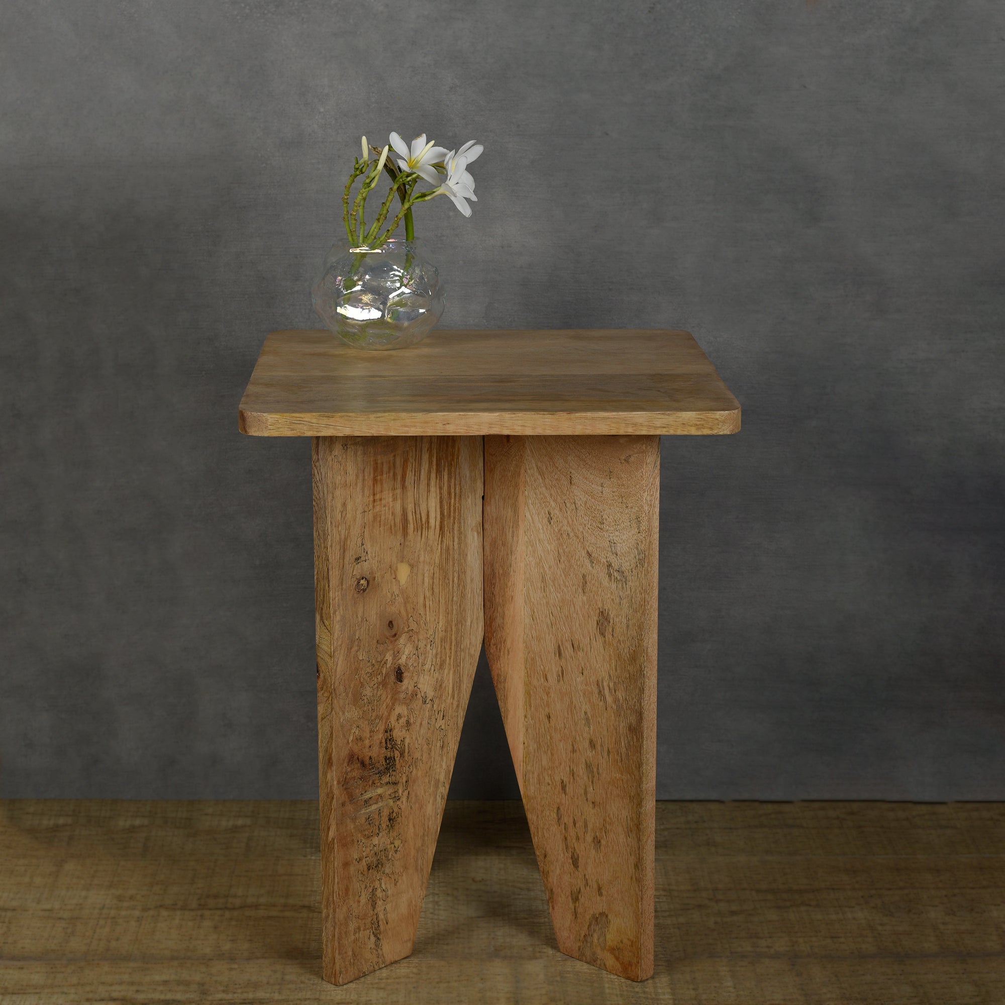 Aachman Mango Natural finish Sqaure End Table