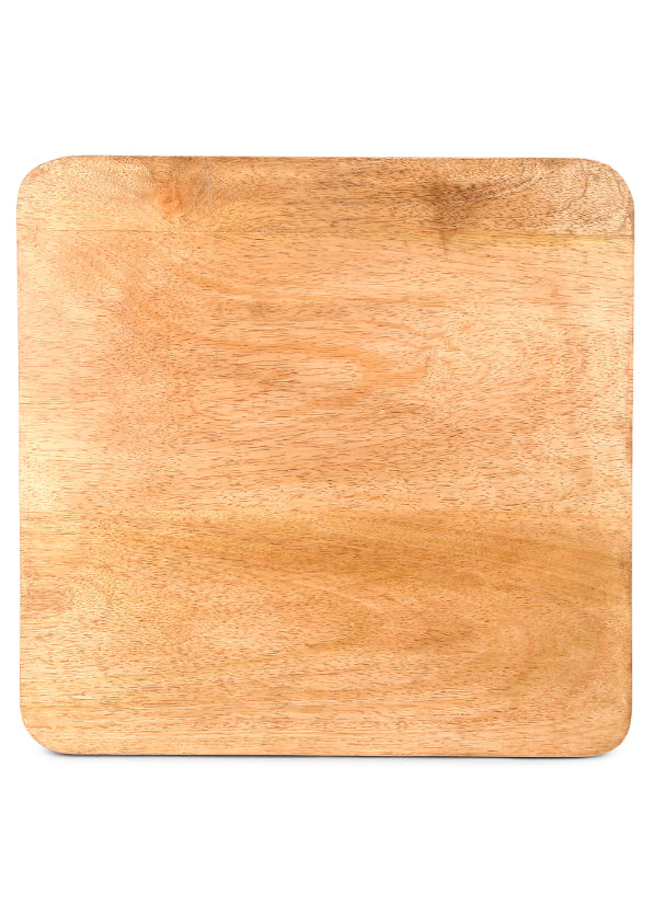 Aachman Mango Natural Finish Square End Table, 14 x 14 inches, handcrafted from sustainable mango wood with a smooth natural finish, suitable for various home decor styles