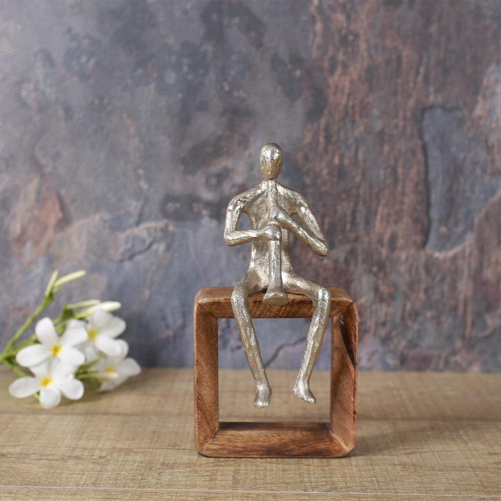 Manor House The People Musician Playing Trumpet Sculpture 9.5 inches tall
