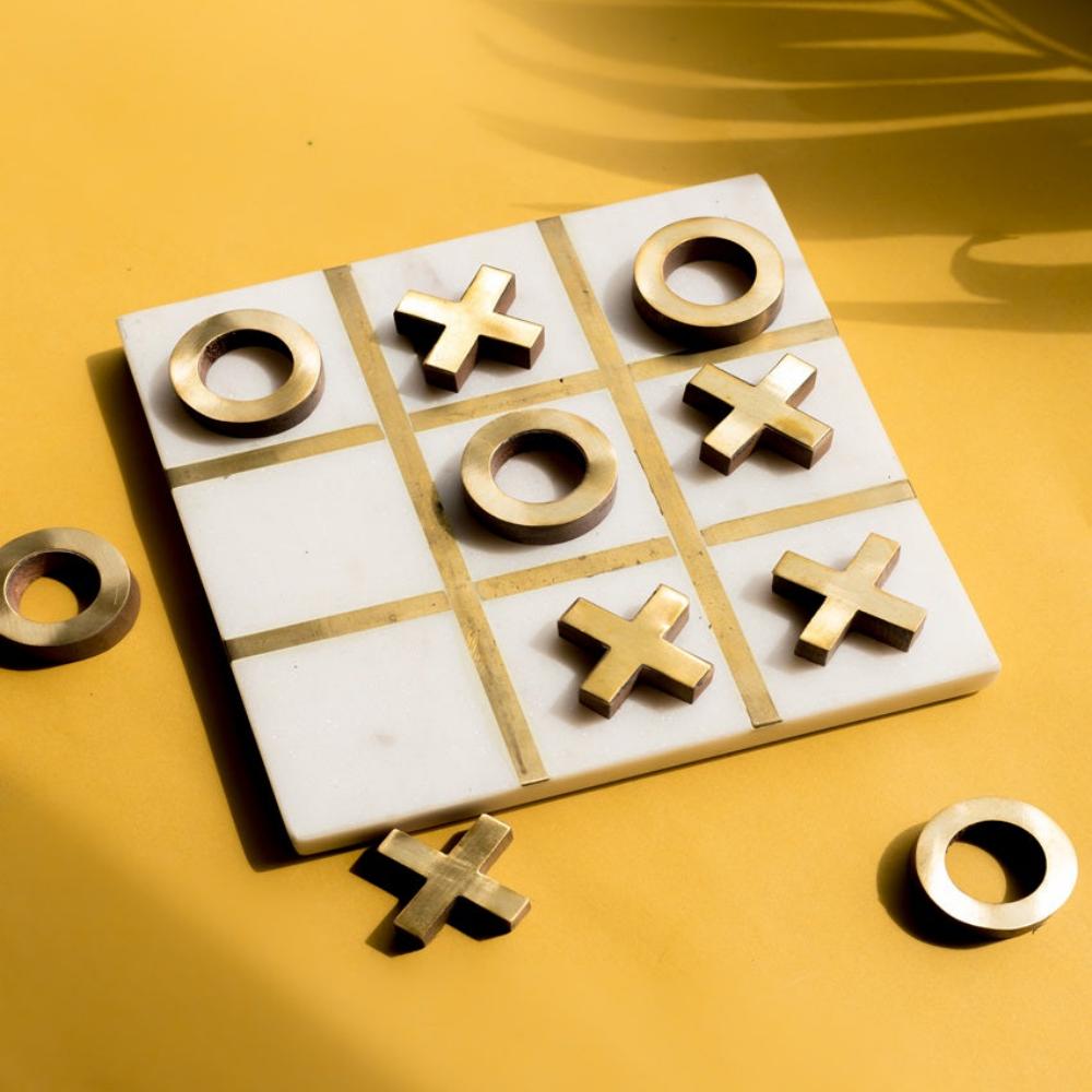 Manor House Tic Tac Toe Marble and Metal- Knots and Crosses