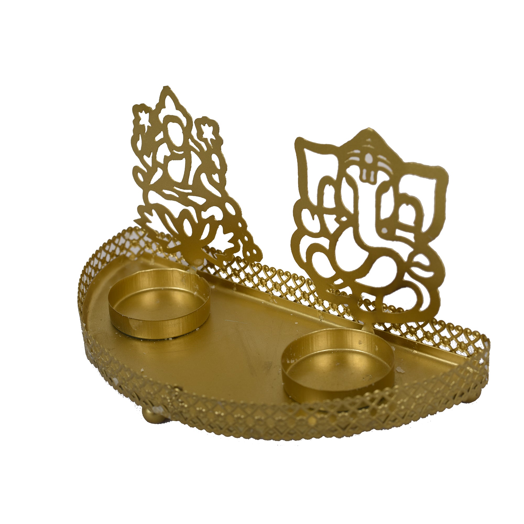 Roshni Lakshmi Ganesh Tealight Holder 4x7 inches