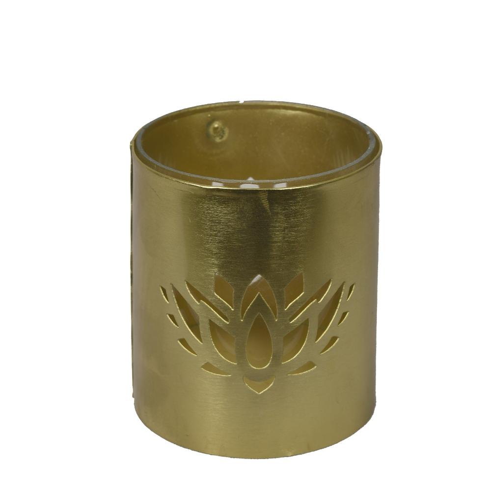 Manor House Roshni Lotus Pillar Candle Holder 4 inches
