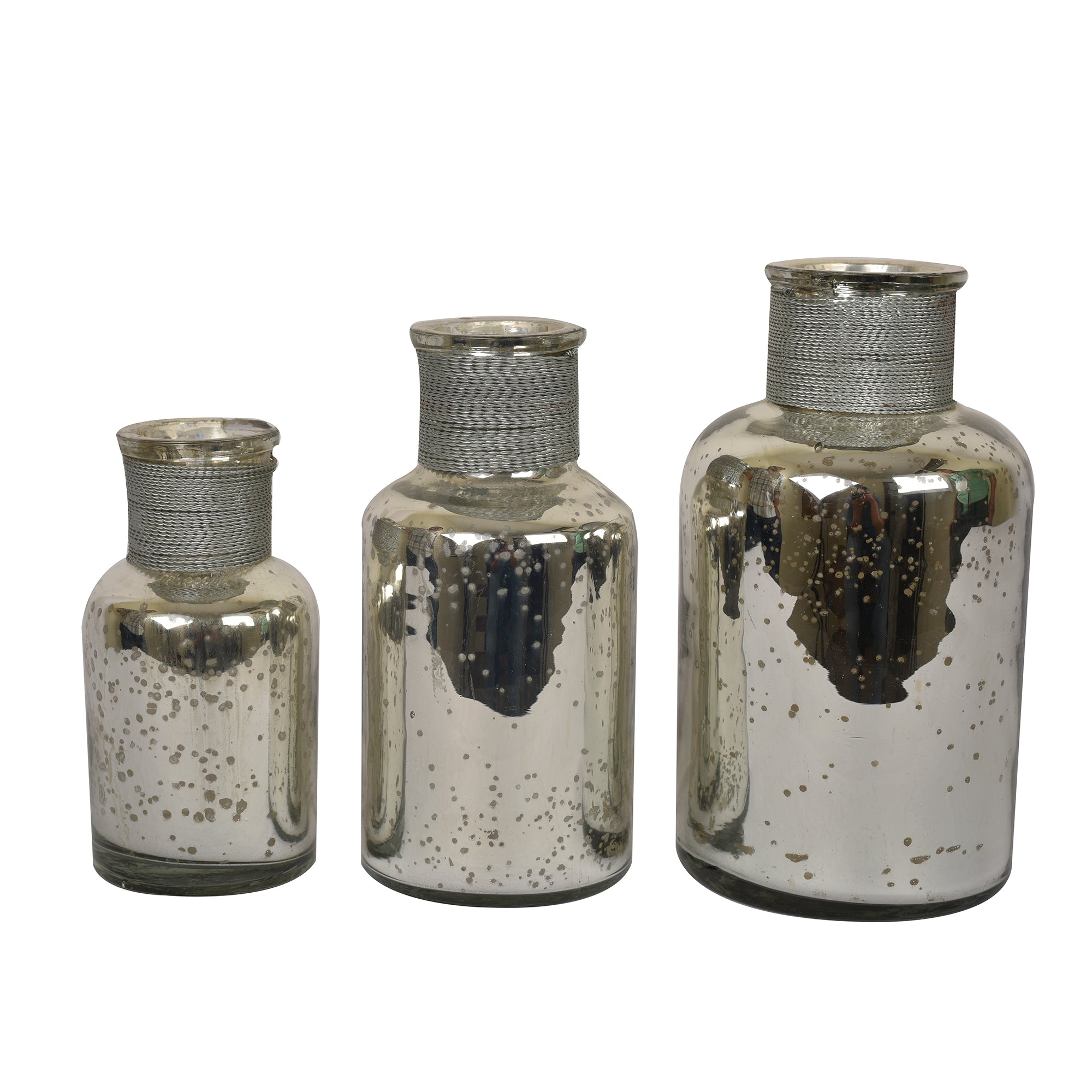 Lustre Glass Tonic Bottle (Set of 3)- 8 inches, 7 inches and 6 inches tall