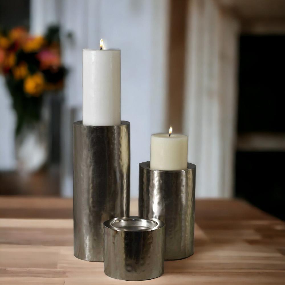 Manor House Pillar Candle Holder Set of 3 (11 inches, 7 inches and 3 inches)