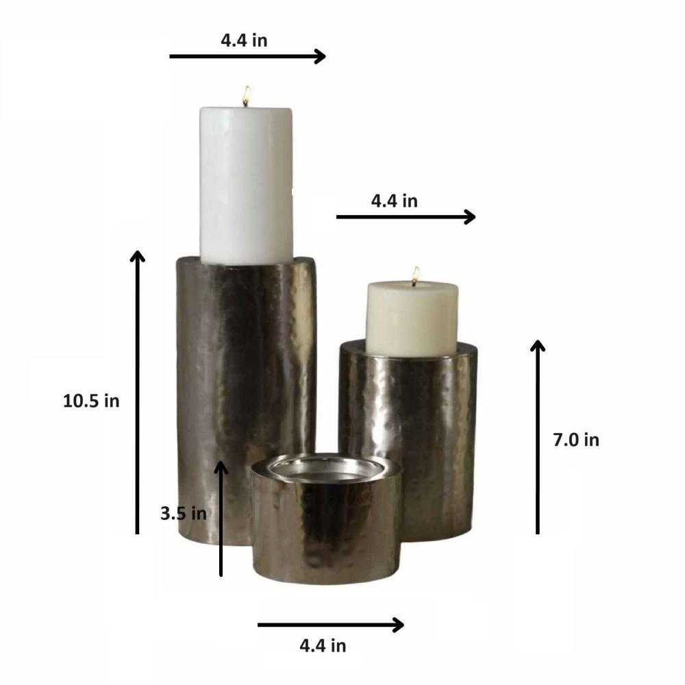 Manor House Pillar Candle Holder Set of 3 (11 inches, 7 inches and 3 inches)