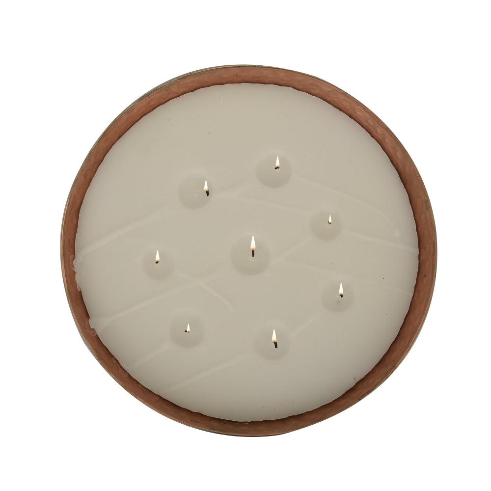 Manor House Roshni Scented Flovored Wax Filled Metal Bowl Urli 10 inches
