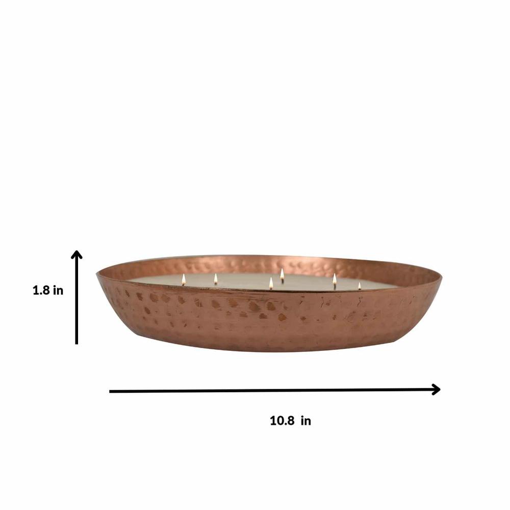 Manor House Roshni Scented Flovored Wax Filled Metal Bowl Urli 10 inches