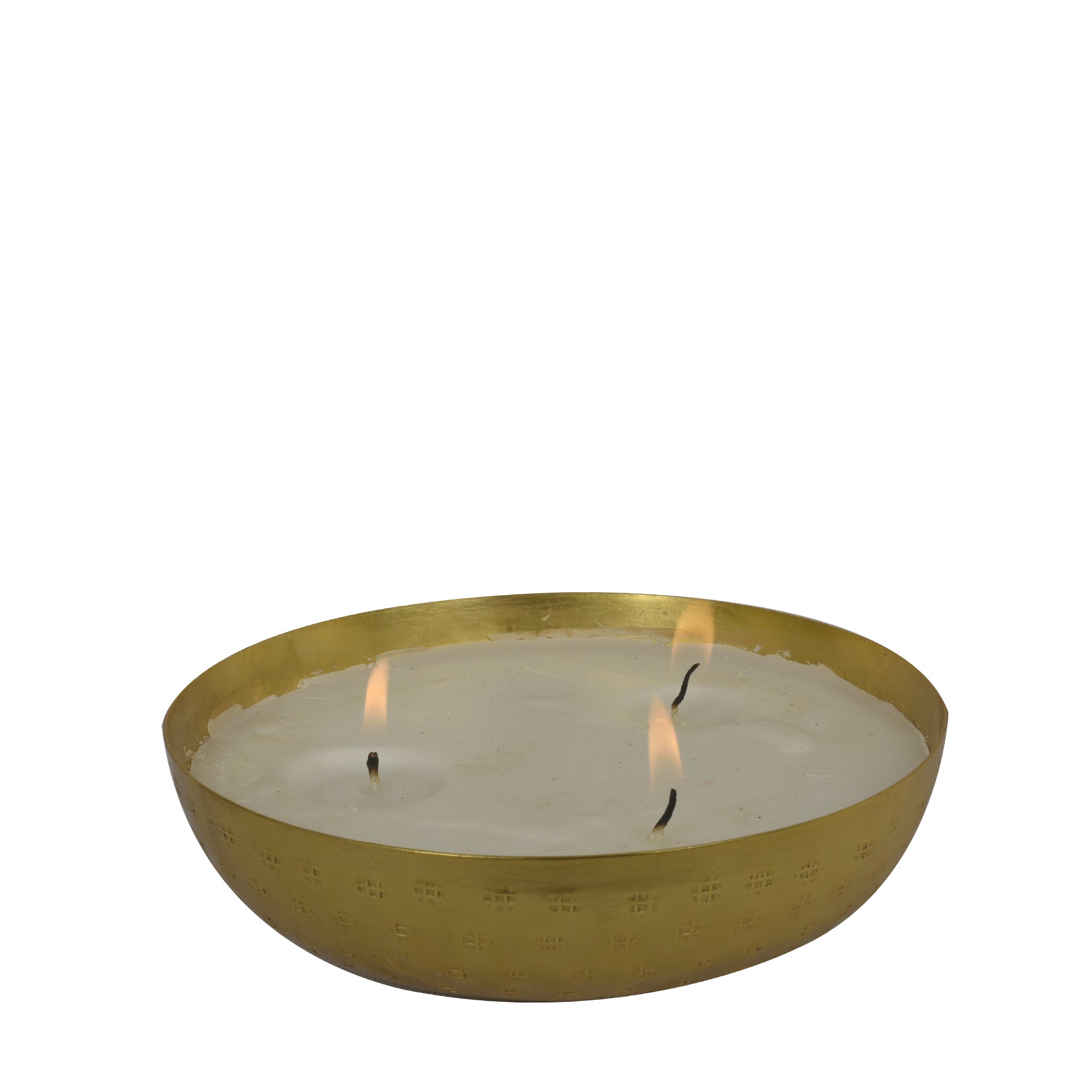 Roshni Scented Flovored Wax Filled Metal Bowl Urli 6 inches