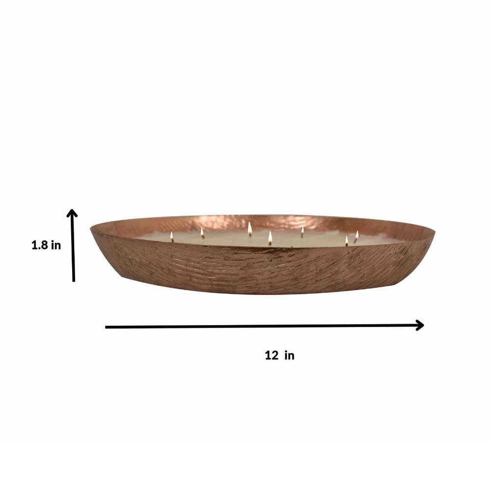Manor House Roshni Scented Flovored Wax Filled Metal Bowl Urli 12 inches