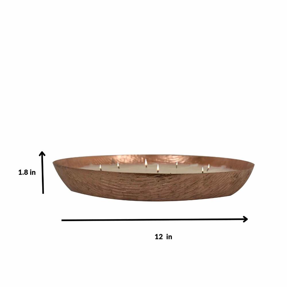 Roshni Scented Flovored Wax Filled Metal Bowl Urli set of 4- 6 inches, 8 inches, 10 inches and 12 inches