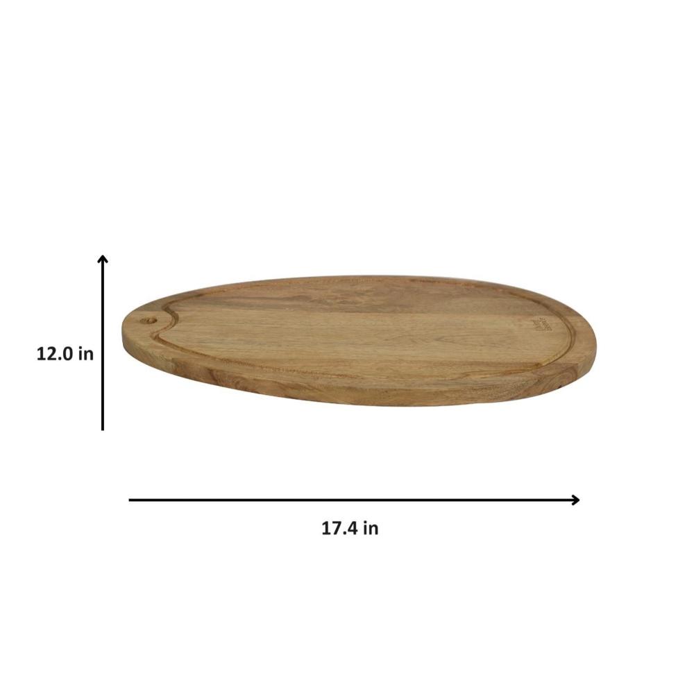 Manor House Aachman Wooden Oval Grooved Platter Cheese Board 17.5 inches