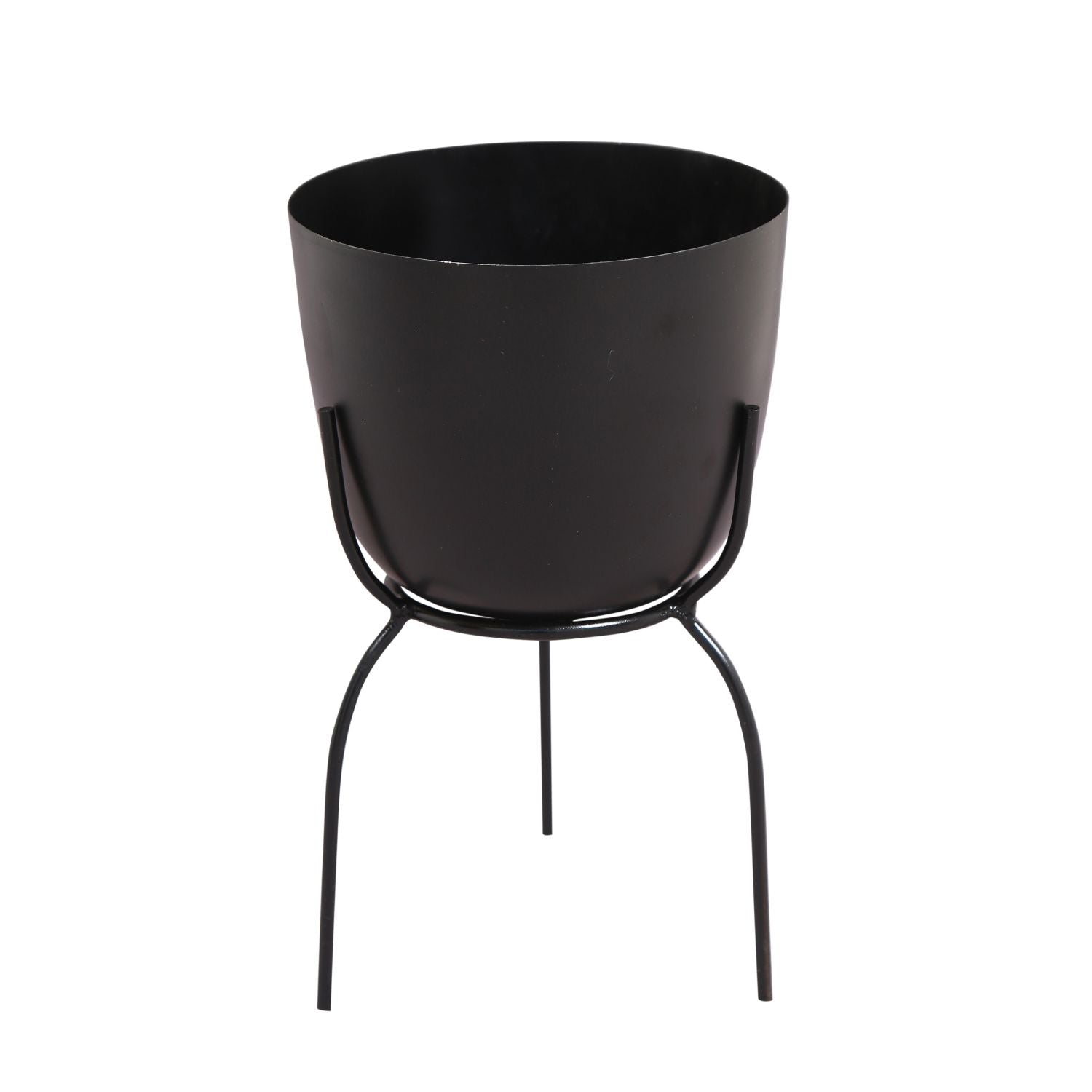 Black Metal Planter with Stand 12 inches tall