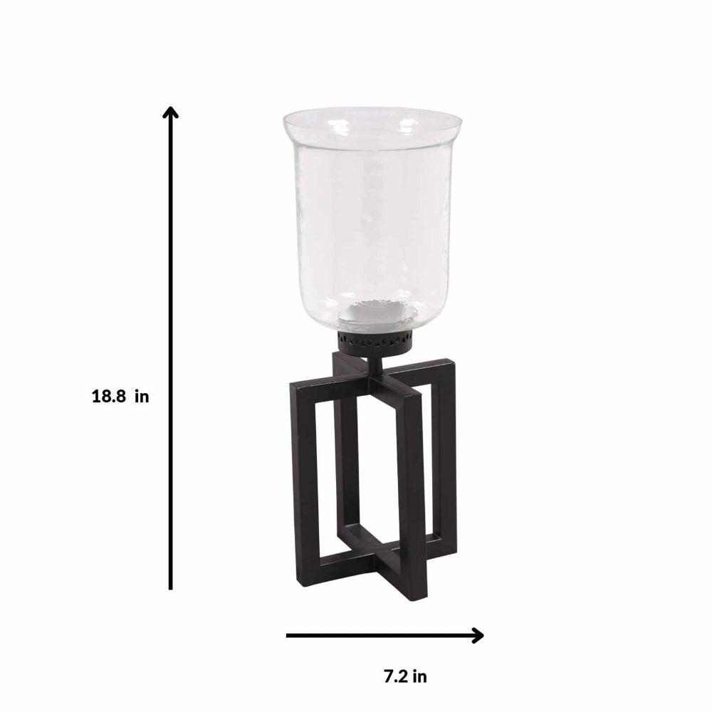 Decorative lantern with dimensions indicated on a white background