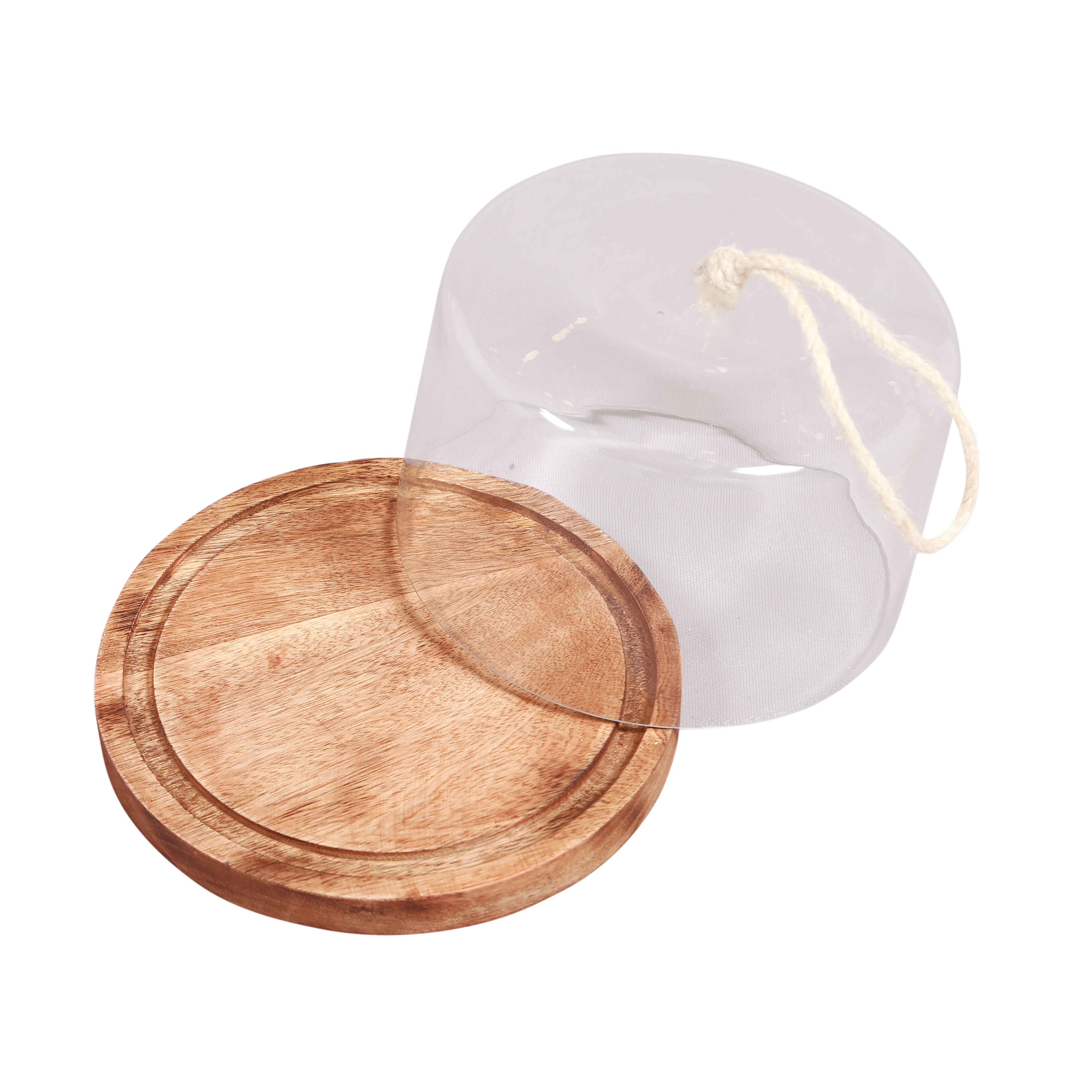 Glass and Wooden Cakedome 6 inches