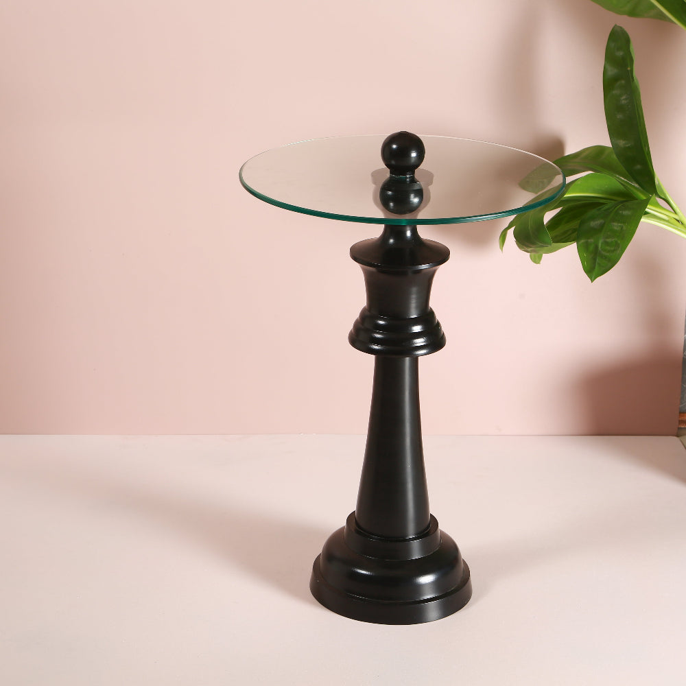 Manor House Black Chess King Base with Glass Top
