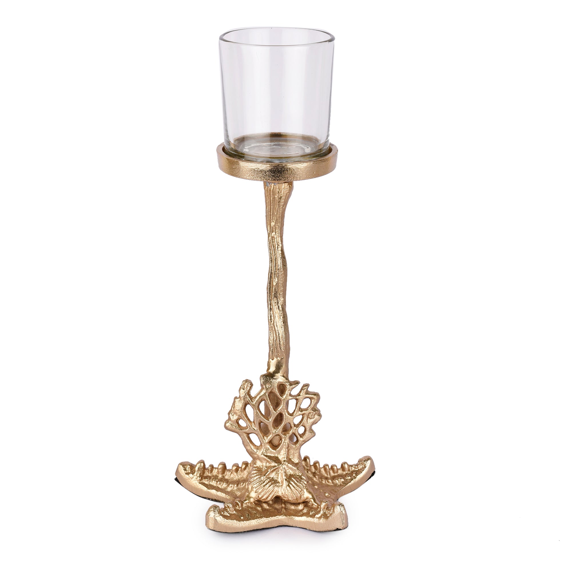 Gold Starfish Nautical Candle Holder