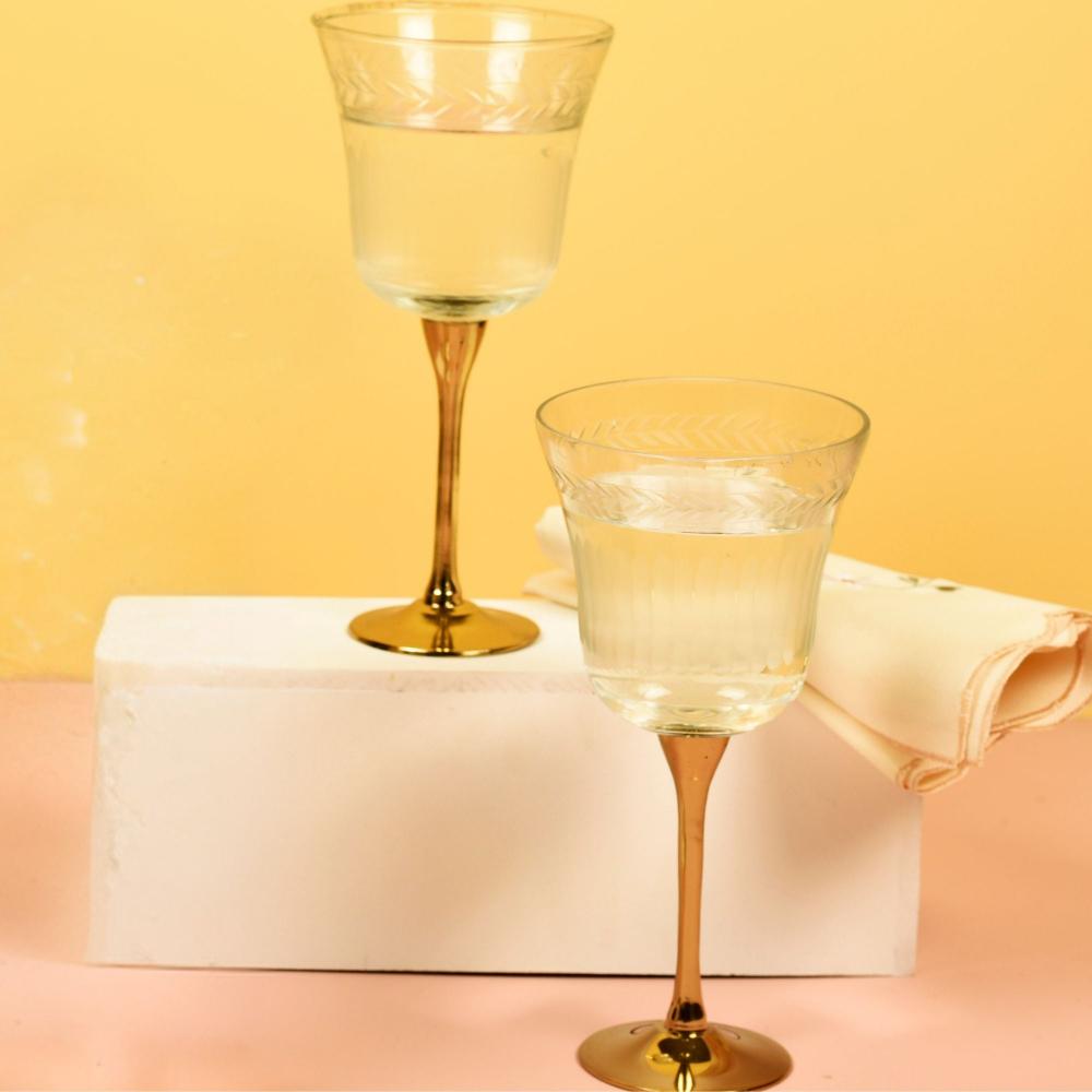 Manor House Sarod Goblet Set of 2 (Gold Finish)