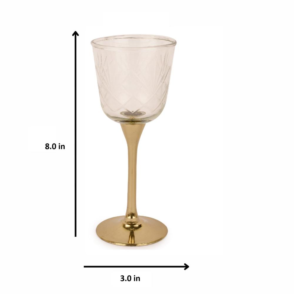 Manor House Sitar Brass Goblet Set of 2 (Gold Finish)