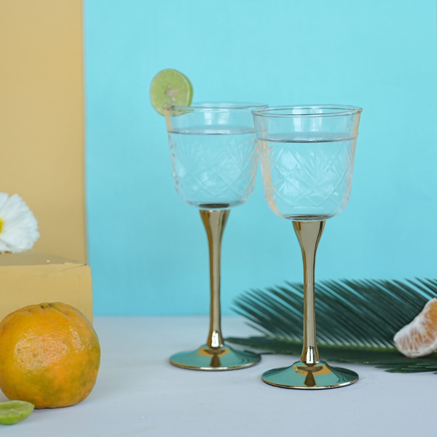 2 Sitar Goblets (Gold Finish)