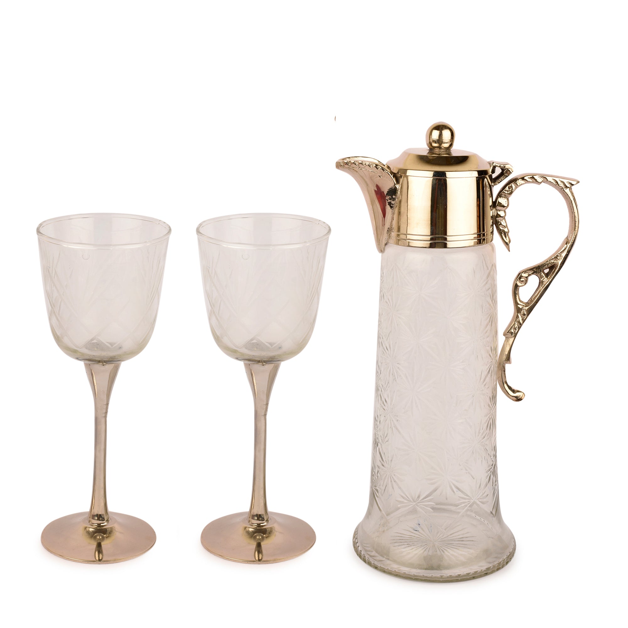 2 Sarod Goblets with Neer Jug (Nickel)