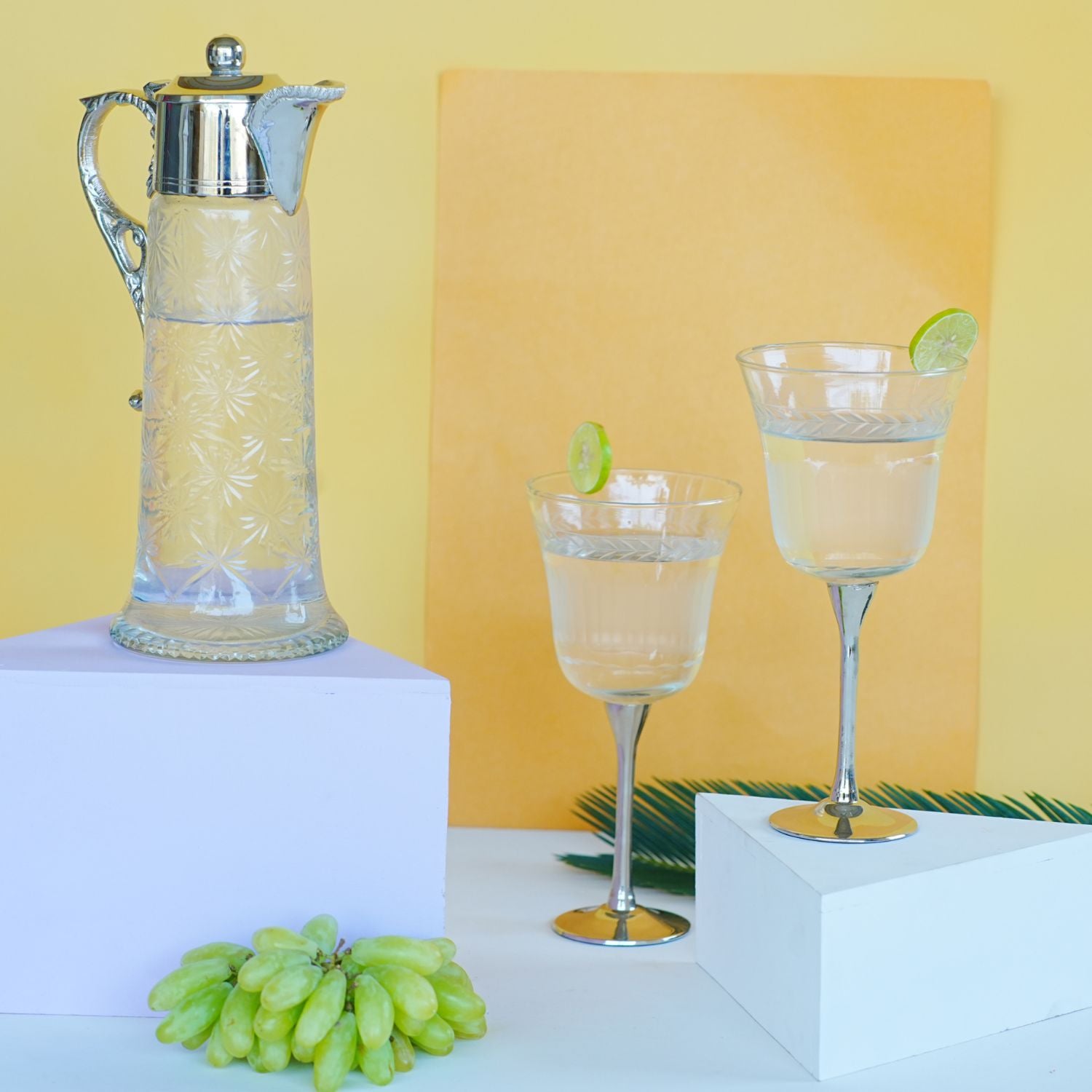 2 Sarod Goblets with Neer Jug (Nickel)