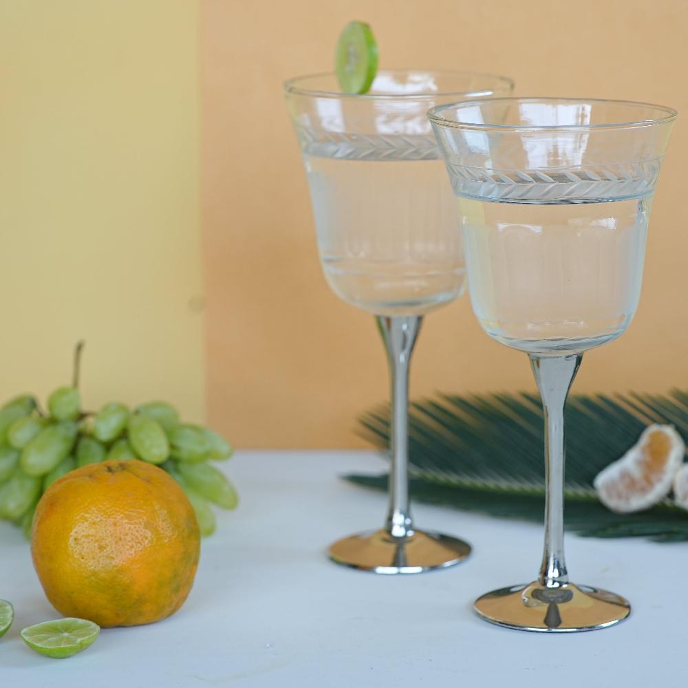 Manor House Sarod Goblet Set of 2 (Nickel Finish)