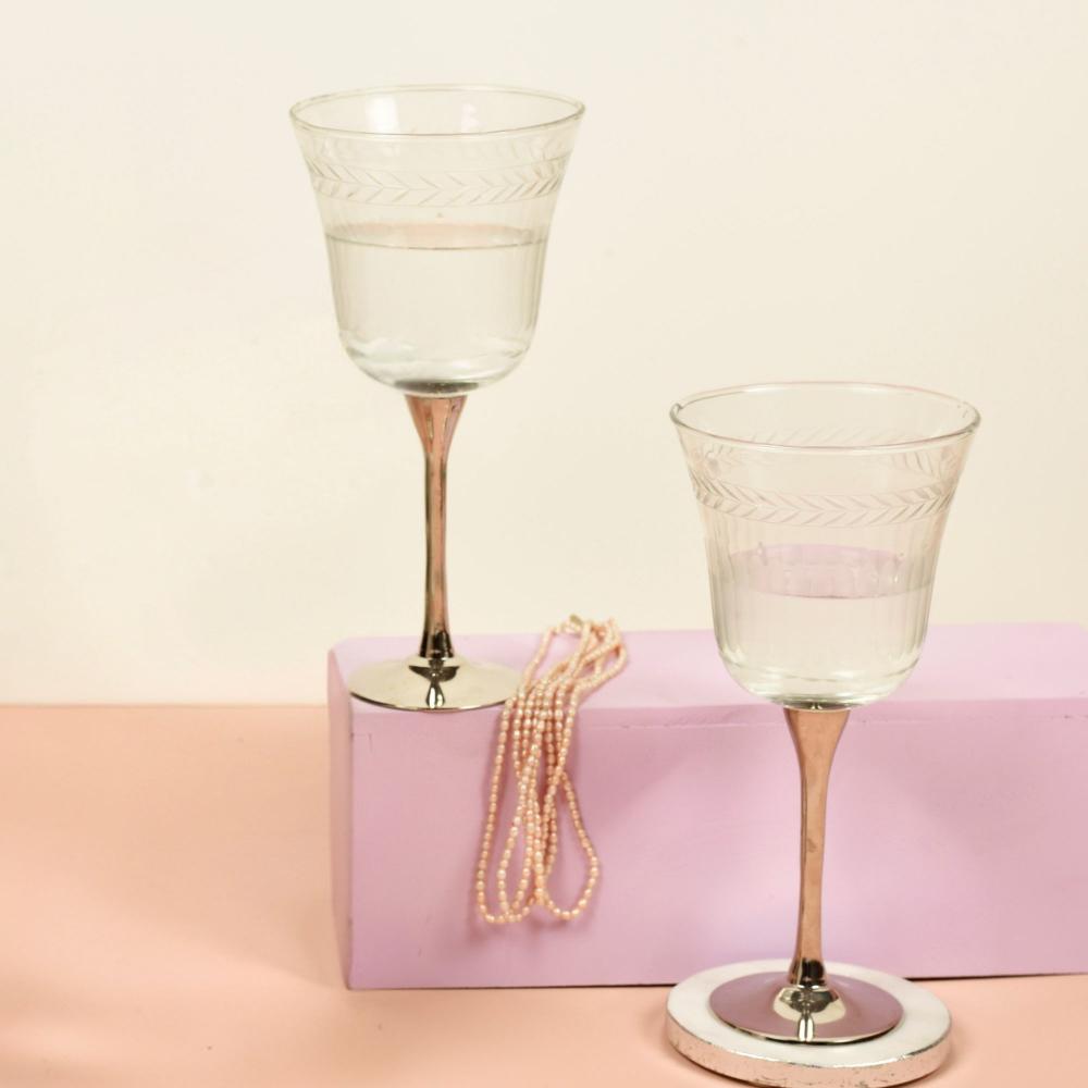 Manor House Sarod Goblet Set of 2 (Nickel Finish)