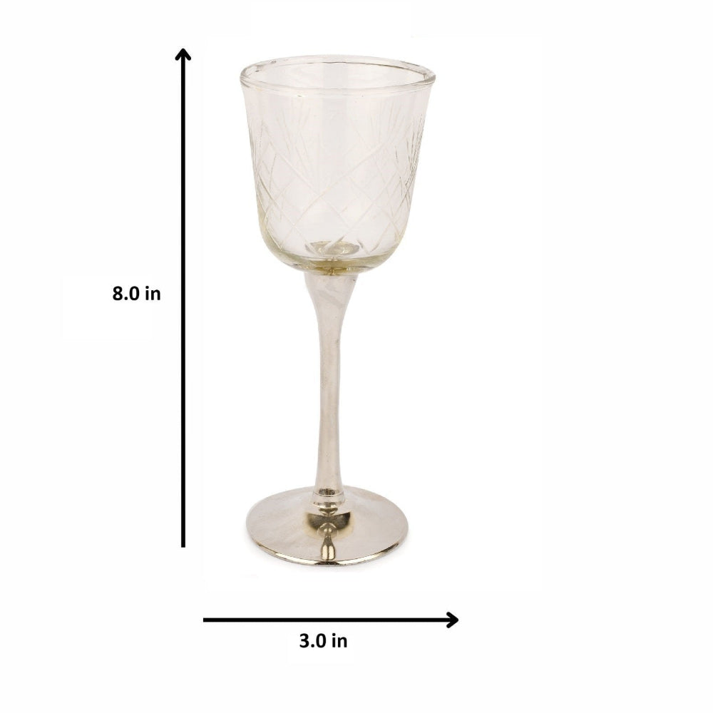 Manor House Sitar Brass Goblet Set of 2 (Nickel Finish)