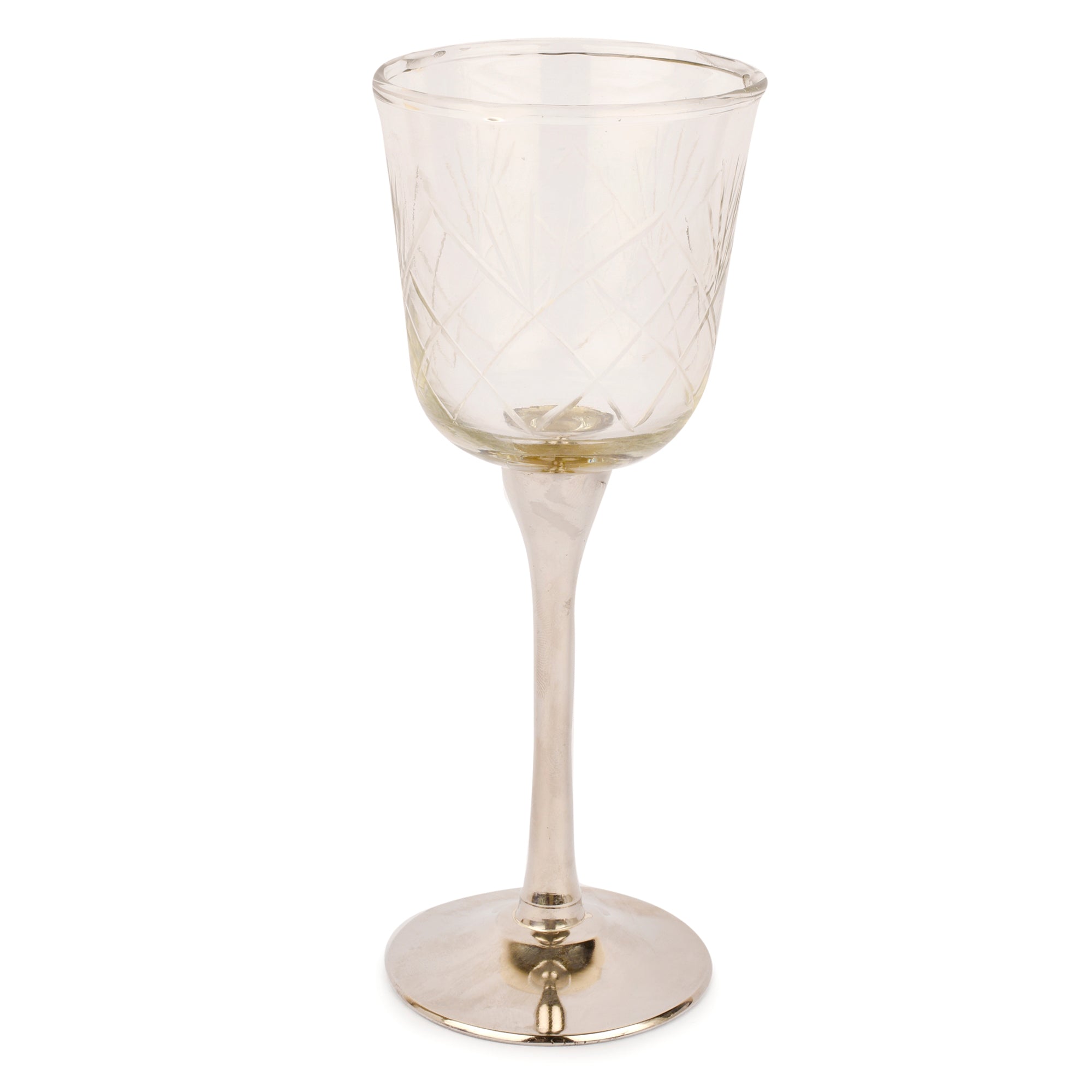 Sitar Brass Goblet Set of 2 (Nickel Finish) Small