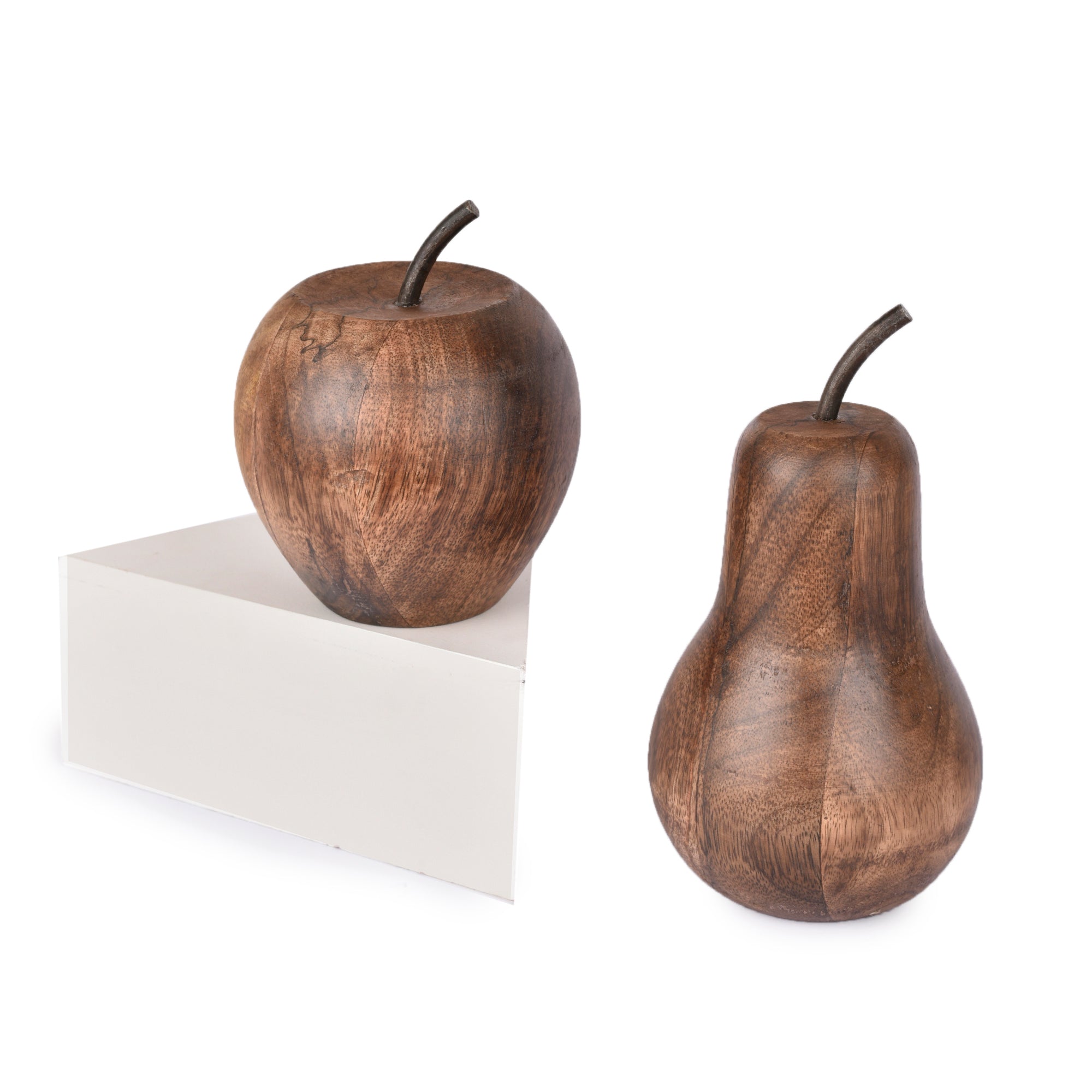Achaman Mango Wood Pear and Apple Decorative set of 2