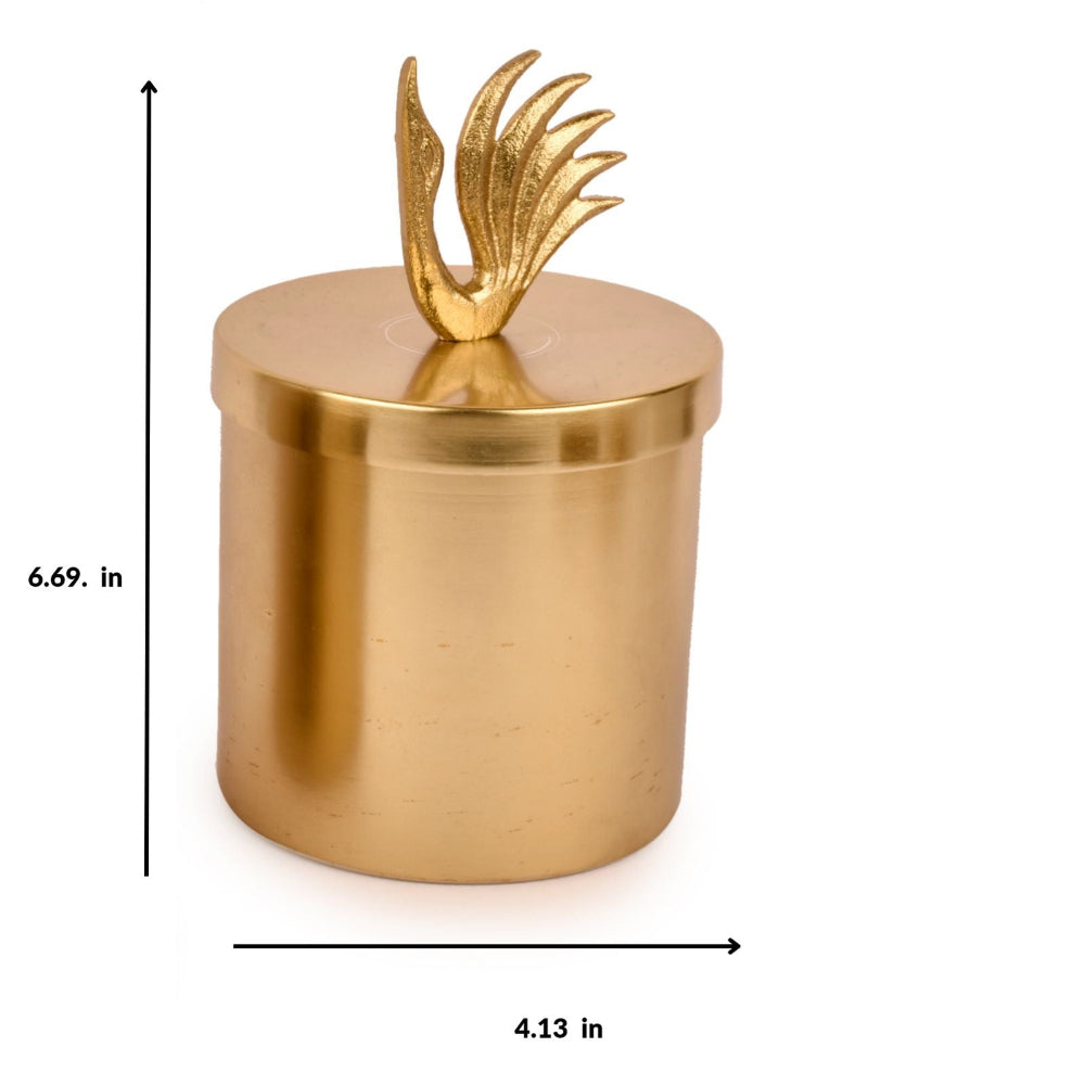 Swan Lid Gold Finish Jars Set of 2