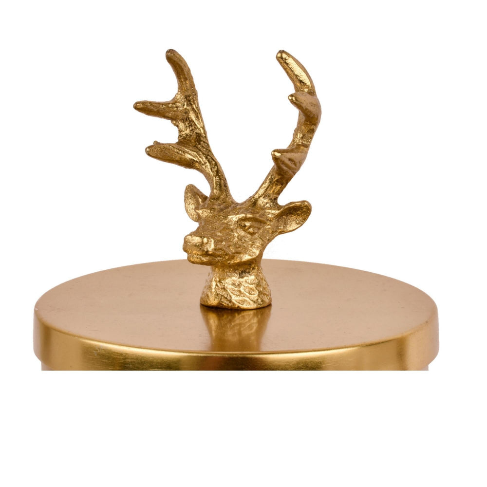 Reindeer Lustre Glass and Gold Jars Set of 2