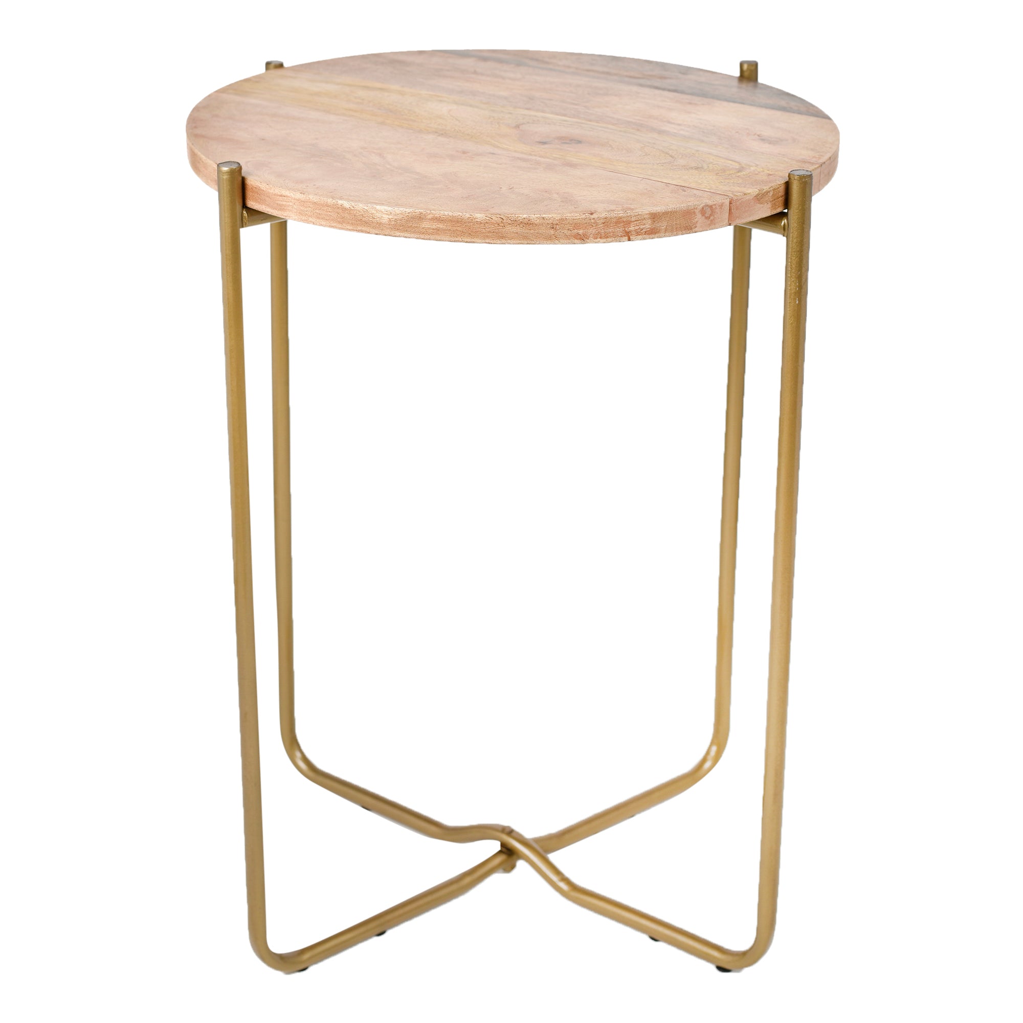 Antique Brass Iron Table With Wooden Top 15x20 inches