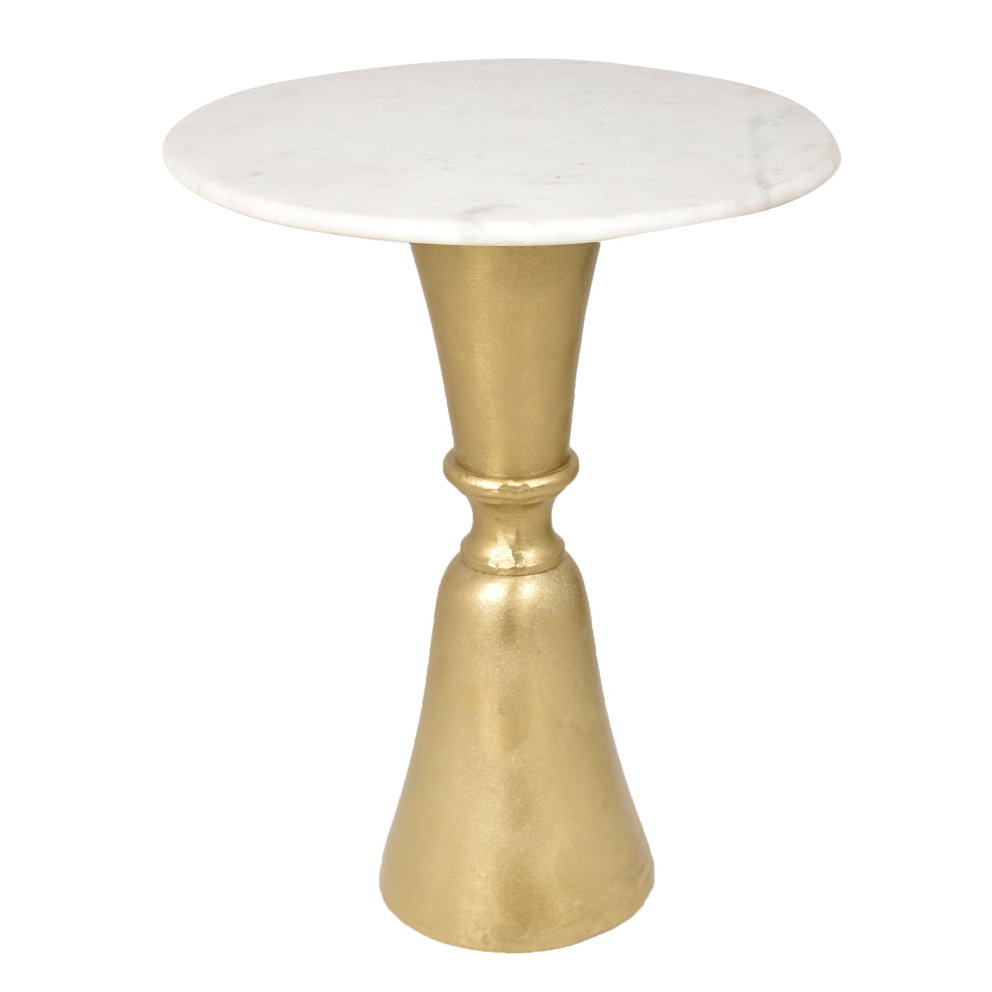 Hourglass Side Table Gold Finish 19 inches Tall