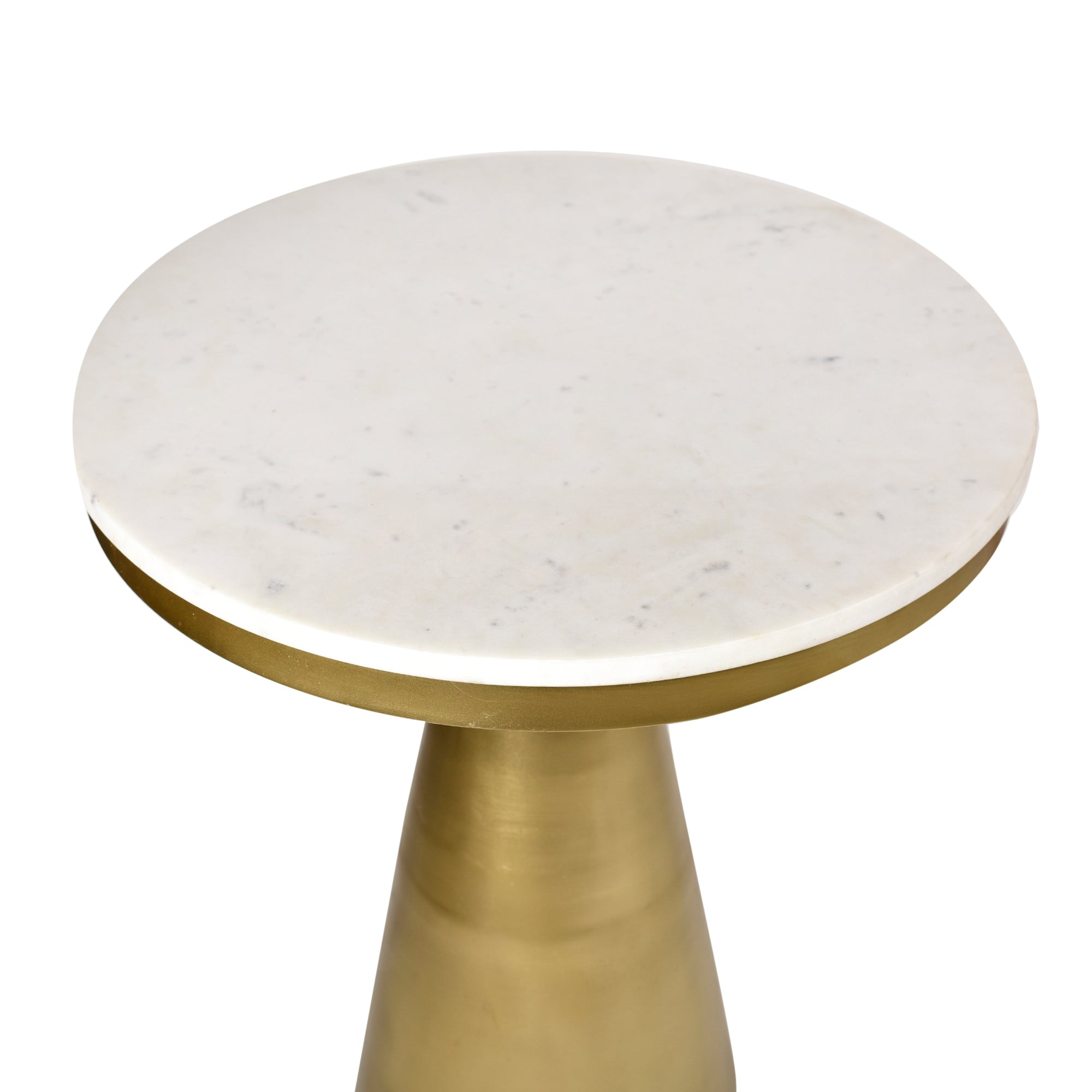 Cone Shaped Stand Marble Top Accent Table