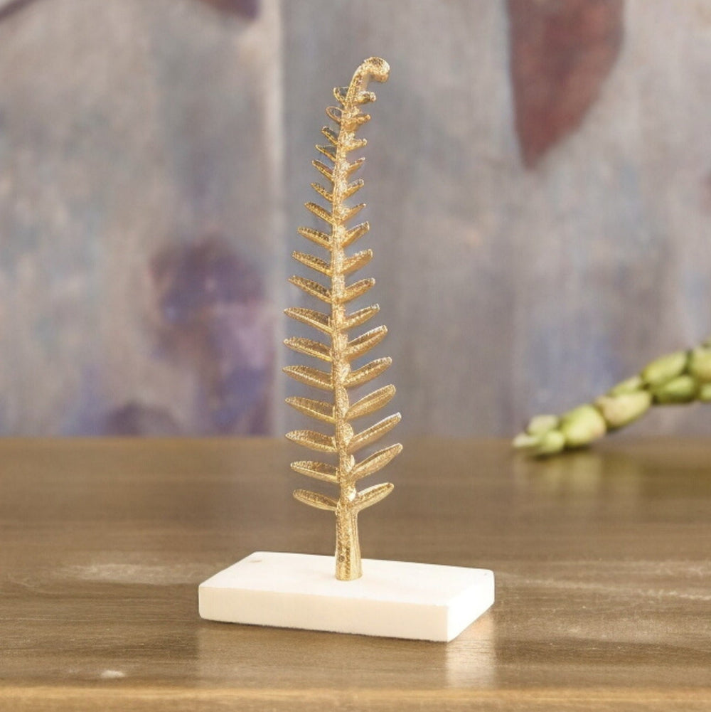 Fern Sculpture on Marble Base
