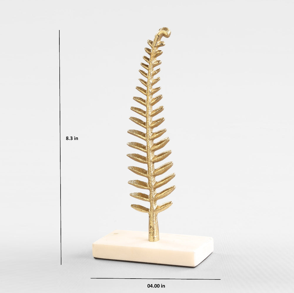 Fern Sculpture on Marble Base