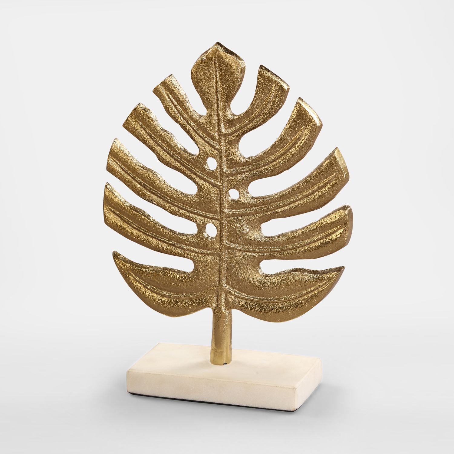 Big Gold Leaf Sculpture With Marble Base