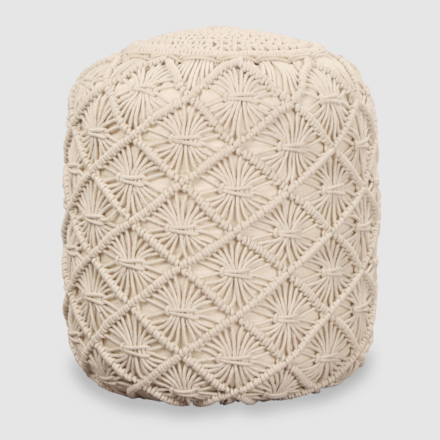 Nina White Ottomon Pouf