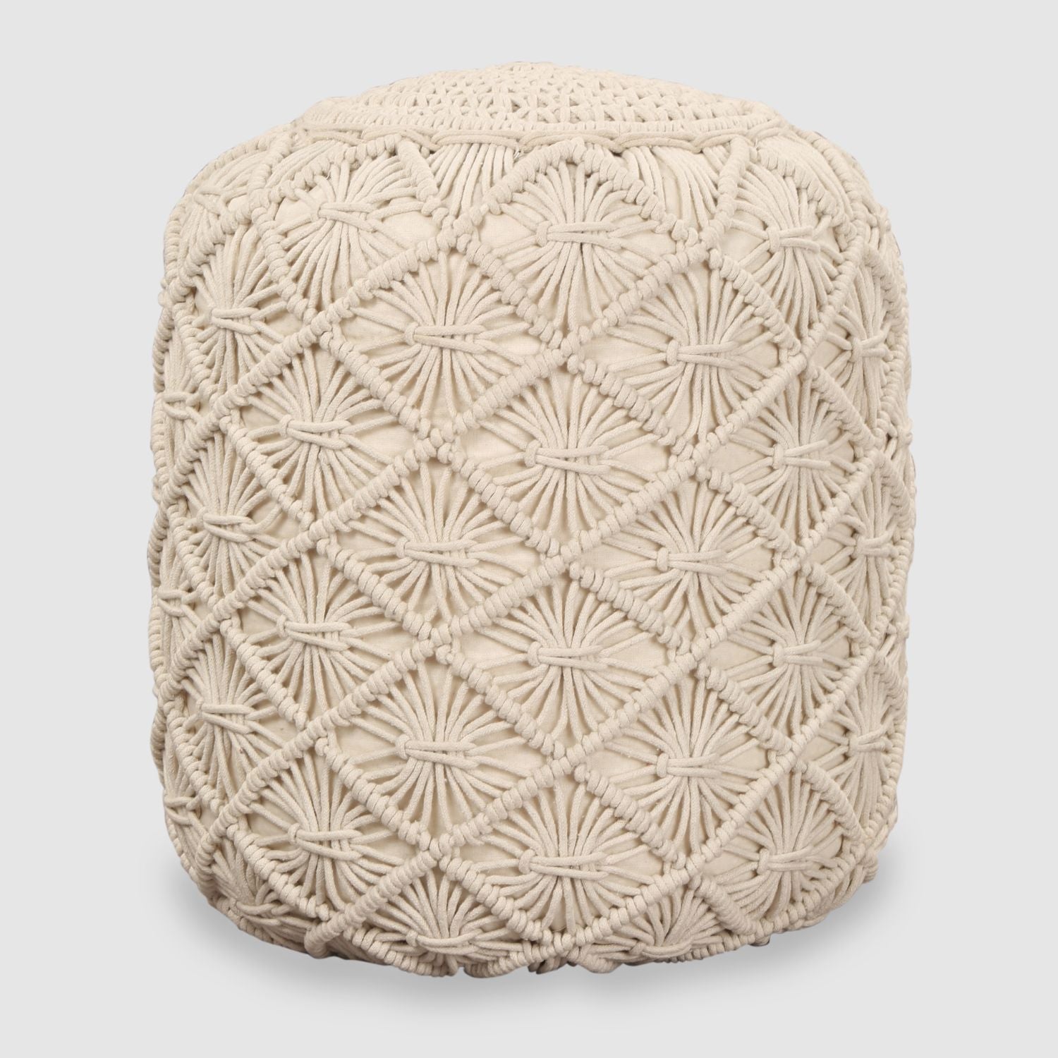 Nina White Ottomon Pouf