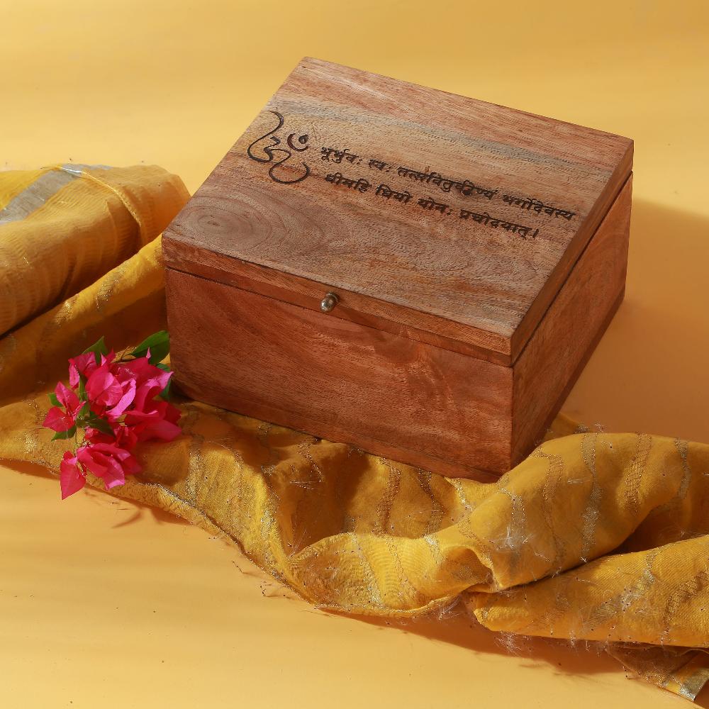 Manor House Gayatri Mantra Wooden Box