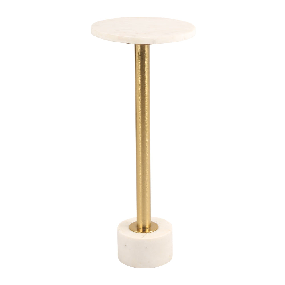 Nina Marble and Metal End Table cum Drink Table