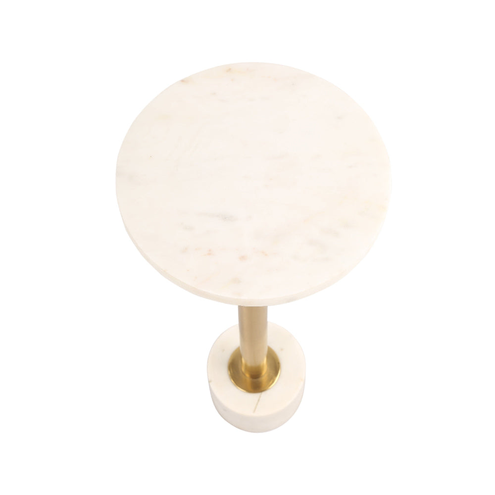 Nina Marble and Metal End Table cum Drink Table
