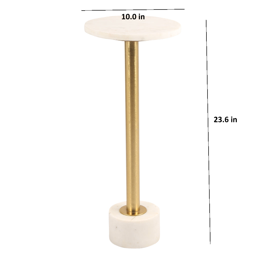 Nina Marble and Metal End Table cum Drink Table