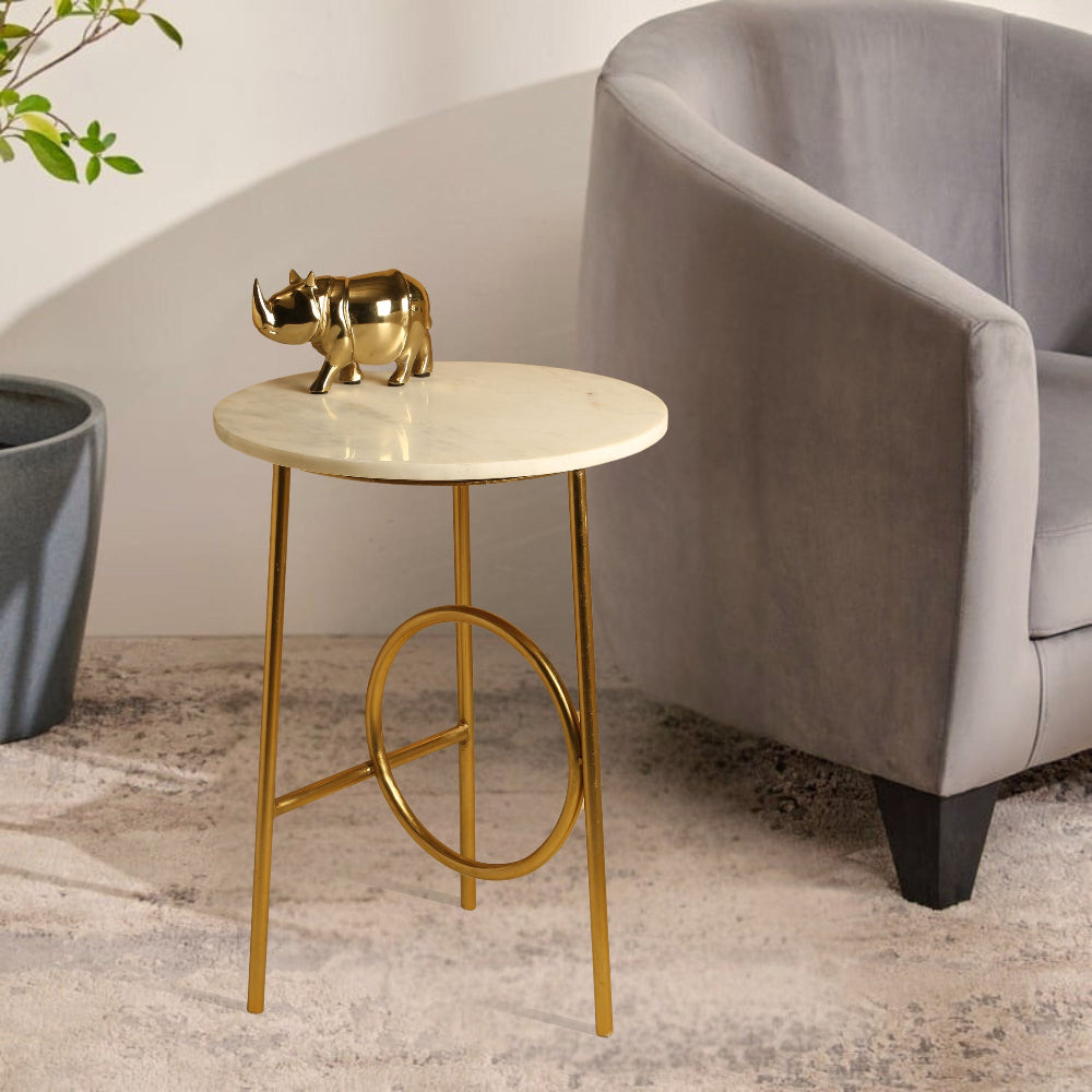 Waves Marble Top End Table