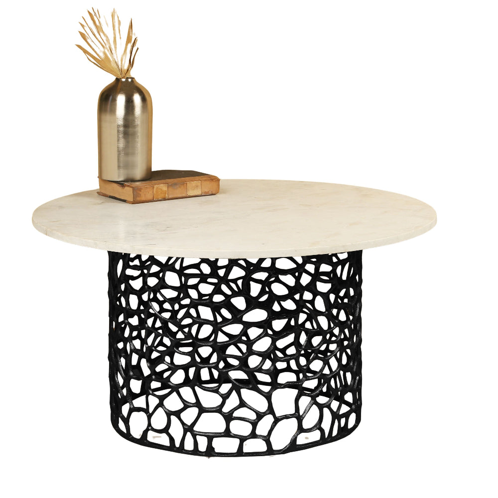 Dolce Marble Top Round Coffee Table for Living Room