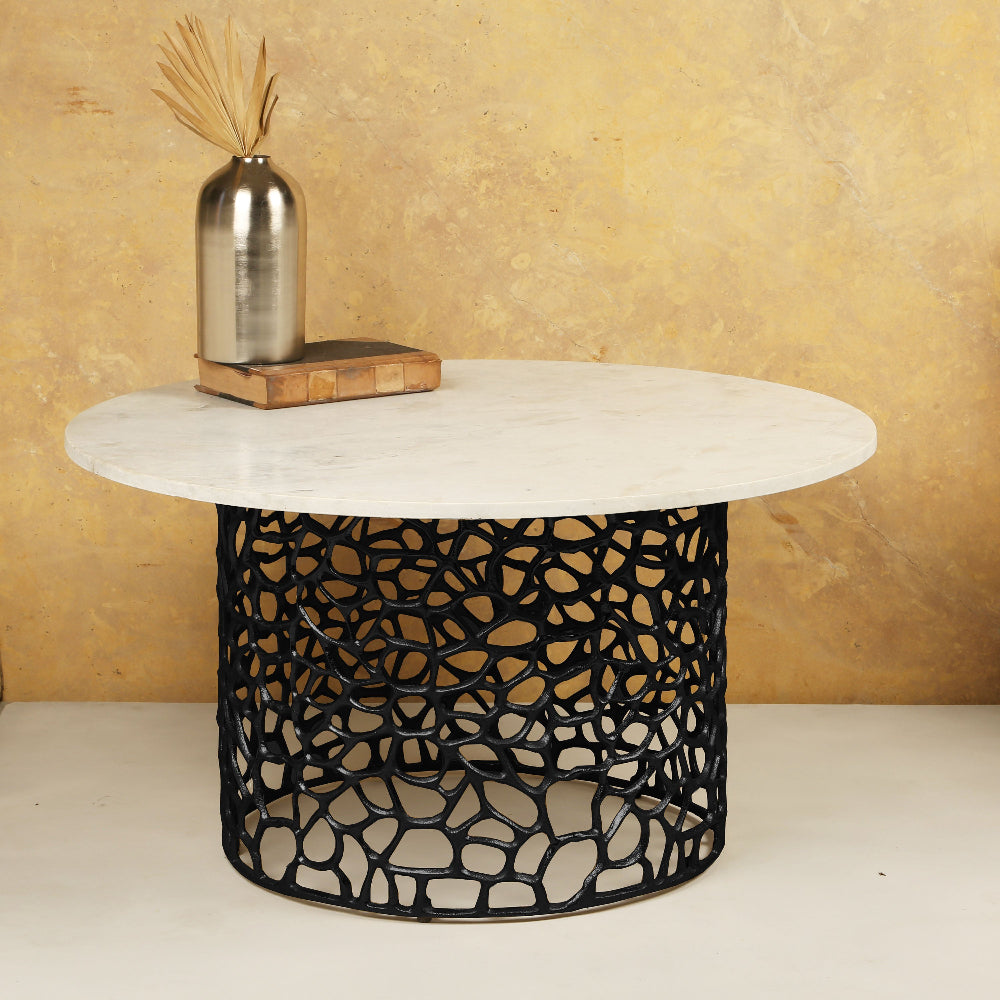 Dolce Marble Top Round Coffee Table for Living Room