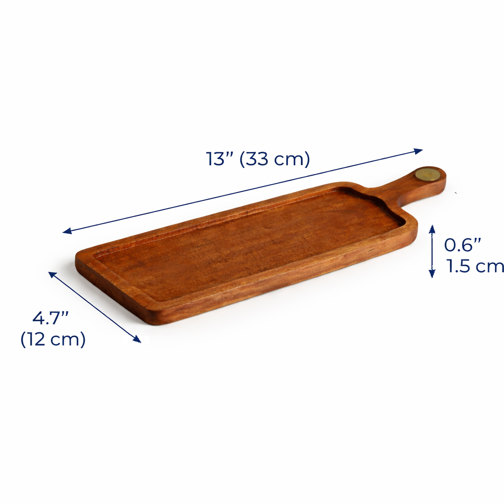 Ora-Pravah Serving Platter with Brass Inlay & Tong